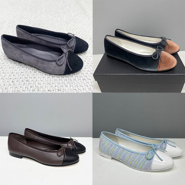 Free Shipping Flats Women Dress Shoes Designer Ballet Flats Suede Loafers Girls Boat Shoe Bow Mules Summer Sandals Ladies Dance Shoes 891