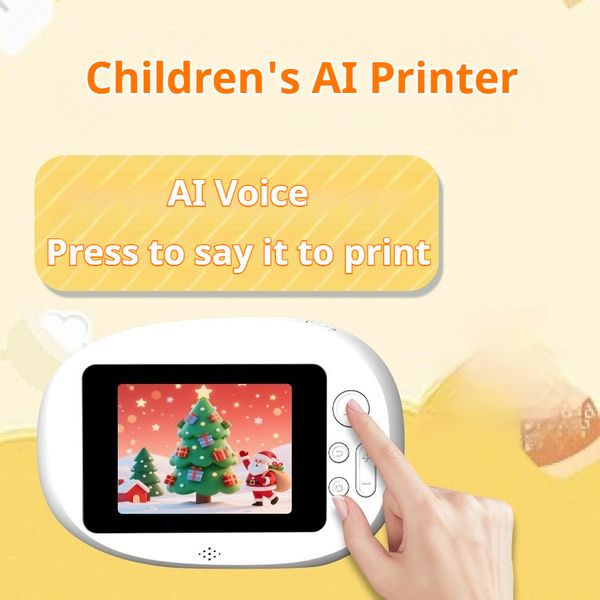 AI Voice intelligent interactive Painting Photo Printer keying Campus Children's Camera High Pixel Thermal Printing instant Photo