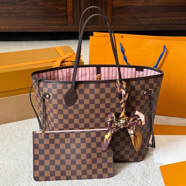 (no kids bag)lvuittioon bag luxury bag nevver fulltote designer Genuine Leather Bag Women Cross Body Embossed Flower Handbag Shoulder Bags Composite Lady Tote Bag
