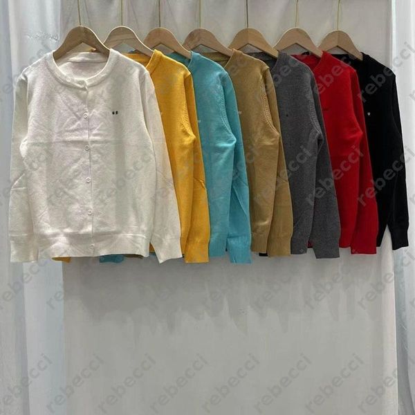 Letter embroidery round neck sweaters casual women's long sleeved knitted cardigan autumn winter sweater top couple cotton jacket clothes