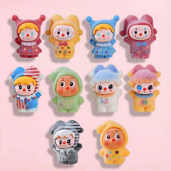 New Flocked Standing Overalls Doll Cartoon Resin Micro Landscape Desktop Ornament Cute Joker Mini Decoration 26W01212
