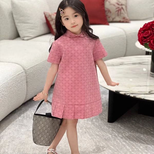 Children's designer luxury little girl long short skirt classic printed children's wear style men's and women's suit 90cm-150cm B6