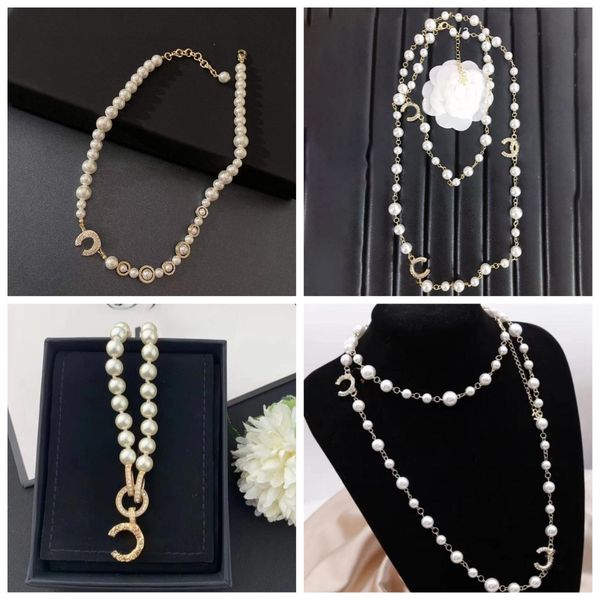 Womens Pearl Pendant Necklace Designer Brand Love Gold Necklace Classic Luxury Gift Necklace Retro Design Wedding Gift Jewelry