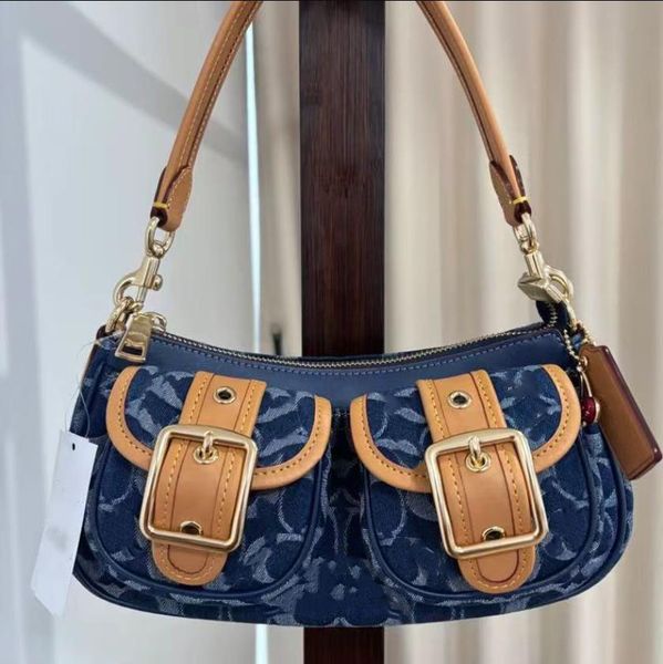 designer 2025 new style women's - underarm vintage baguette motorcycle single shoulder crossbody Shopping bag