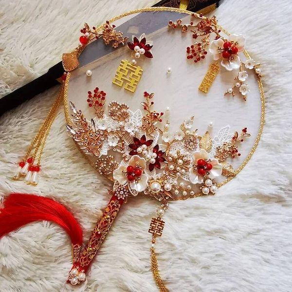 Decorative Handmade Chinese Vintage Court Fans Bride Handheld Fan Wedding Decoration Supplies Photography Ornaments ddmysaturn