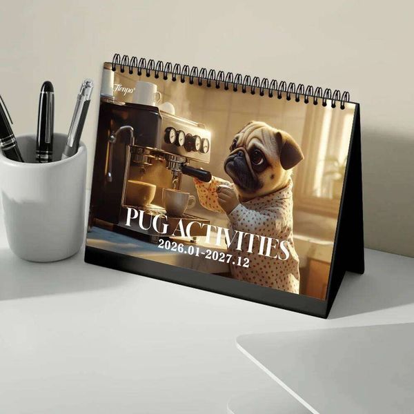 1pc 2026-2027 Desktop Calendar,Havanese Daily Planner,Perfect Gift for Dog Lovers,24-Month Monthly Plan,Us Universal Version 26Y0123