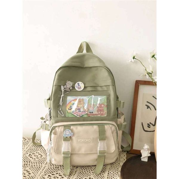 Kawaii Women Backpack Waterproof School Bag For Teenager Girl Student Bookbag L…