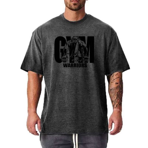 DHgate T Oversized Mens Cotton Loose Dropped Shoulder Fitness Summer Gym Sports Bodybuilding Short Sleeve T-shirt C260124 sold by DHgate