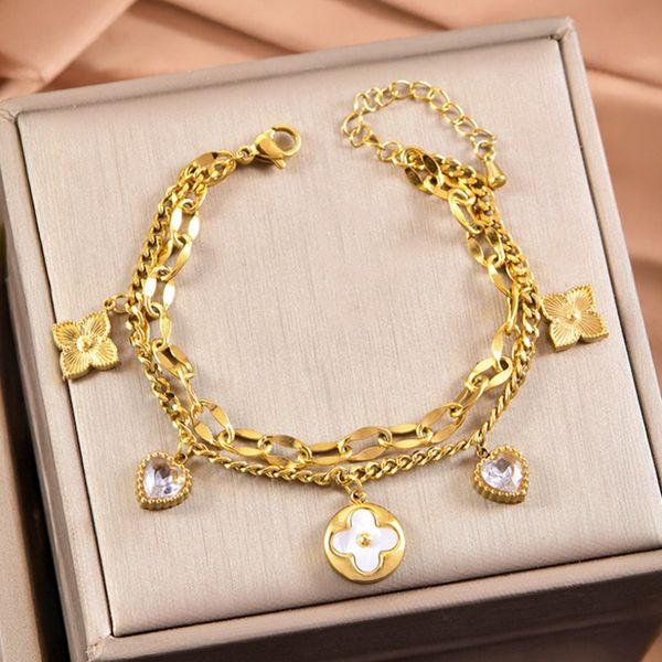 Designer Bracelet Luxury Bangle Jewelry Niche Stainless Steel Fade Resistant White Mother Of Pearl Double Layer Stackable Fashion Bracelet Chic Women
Designer Bracelet Luxury Bangle Jewelry Niche Stainless Steel Fade Resistant White Mother Of Pearl Double Layer Stackable Fashion Bracelet Chic Women