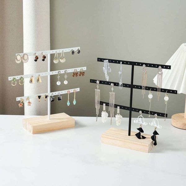 A 3-layer metal earring holder for storage, hanging earrings, ear clips, home display stand, and jewelry rack 26H0128
