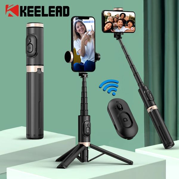 Bluetooth Wireless Handheld Selfie Stick Tripod Extendable Monopod with Remote for iPhone 13 Pro Max Phone Live 260127