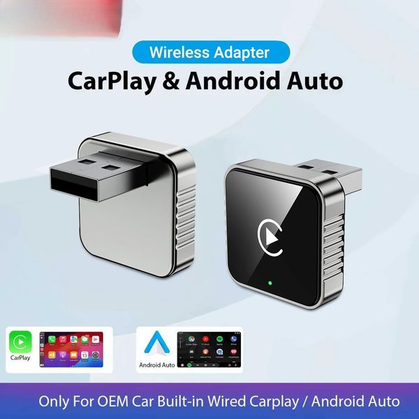 2 in1 Wired to Wireless CarPlay Android Auto Adapter for OEM Car Stereo With USB Dongle Smart Mini Box Plug and Play Blueto