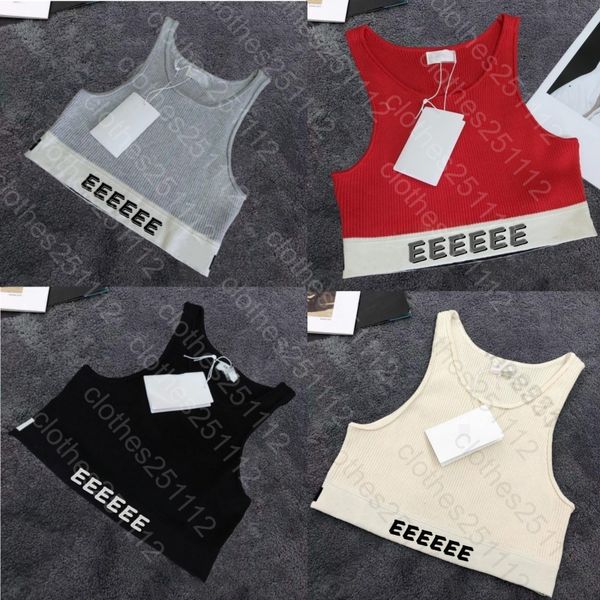 womens tank top designer tanktop women vest top women corp top fashion vest summer sleeveless cropped camis embroidery elastic sport knitted sexy veste Tank Tops
