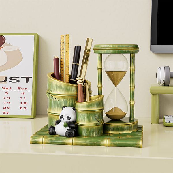 Creative, Luxurious, Cute Panda Pen Holder Decoration, Cultural And Creative Living Room, Office Workstation, Desktop Storage Decoration, Gift