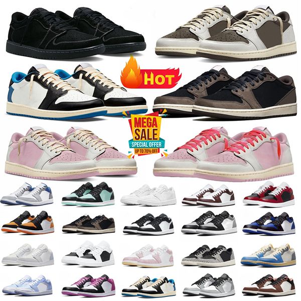 Designer 1S Low Basketball Shoes Sneakers Black White Shadow University Blue UN…