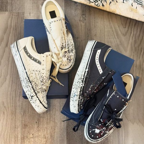 2026 Men Pearlized Canvas Shoes New Designer Pearls Sneakers Women Trainers Old…