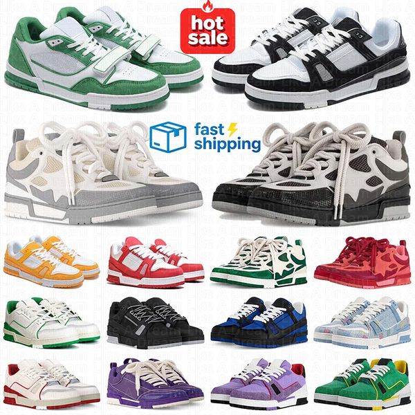 Designer shoes men women luxury skate shoe leather fabric denim canvas platform sneakers mens trainers outdoor sports skates