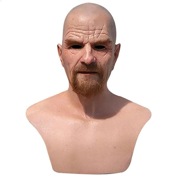 Elderly Man Grandpa Wrinkle Full Head Mask Novelty Halloween Party Cosplay Props Scary Costume Accessory for Horror Theme Party 260811