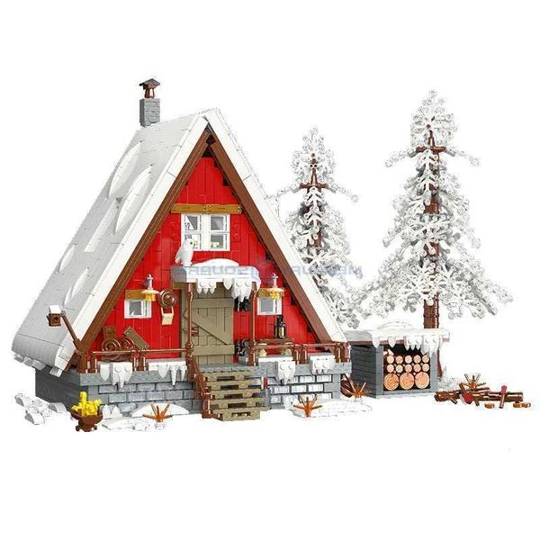 Santa Claus Hut Model Blocks Building Block MOC 89141 Wooden House Brick Snow Winter Forest Landscape Modular Building Toy Set Christmas GiftY241106MN3G H260819