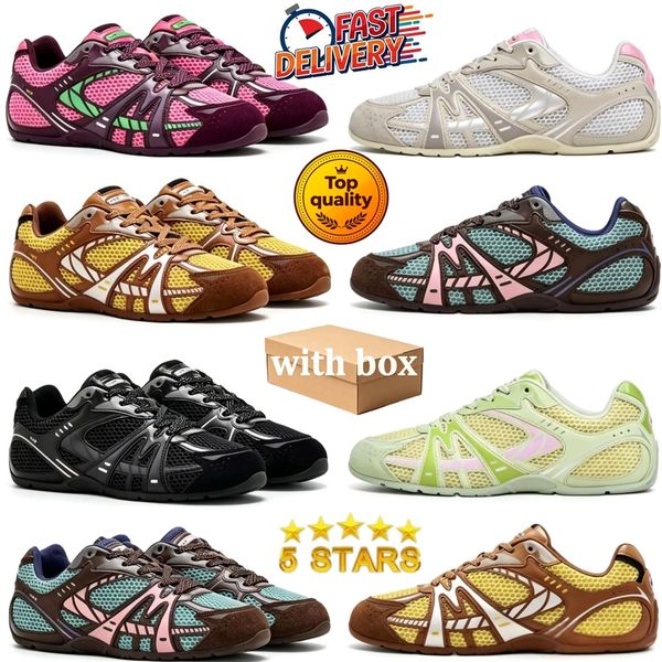 with box Designer sneaker 72 Spring Retro Mesh Running Sneakers Classic Letter Low Top Casual Sports Shoes Women Breathable Lightweight A36