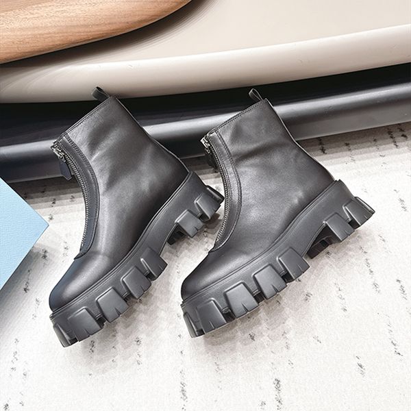 Mirror Quality Designer Lug Sole Boots Leather Women Boot F…