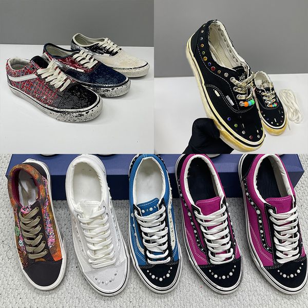 Pink Blue Eu45 New Luxury Canvas Walking Shoes Sneakers For Men Women Pearl Tra…