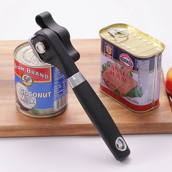 Professional Manual Can Opener Kitchen Side-Cut Can Opening Tool with Easy-Grip Plastic Handle Effortlessly Opens All Types o 260825