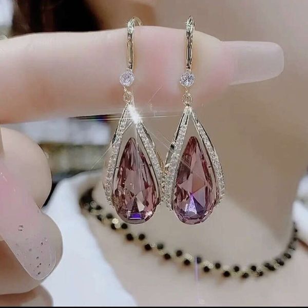 jewelry Korean Light Luxury Rhinestone Elegant Blue Crystal Autumn Winter New Trendy Fashion Internet Celebrity Niche Versatile Earrings