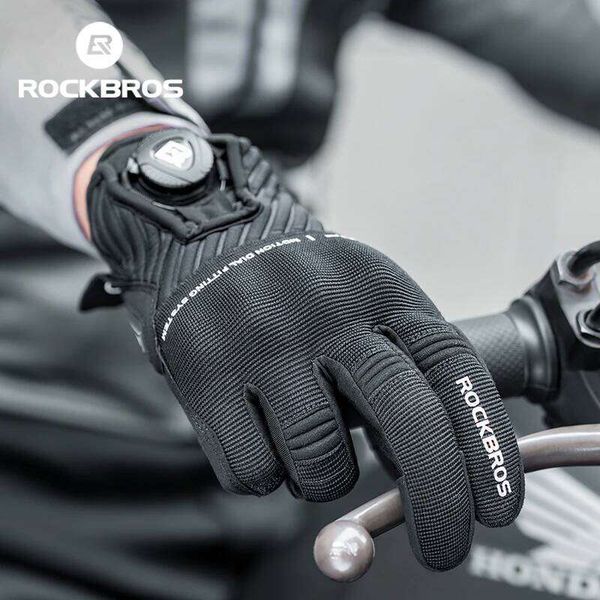 ROCKBROS SBR Palm Pad Shock Absorption Autumn Winter Breathable Wrist Extended Motorcycle Gloves Riding Protection C260302