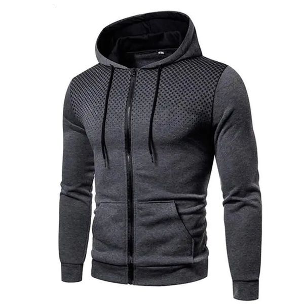 Autumn Mens Zip Print Hoodie Casual Solid Hooded — compare prices at CompareOffers