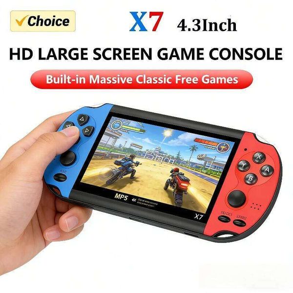 Classic Retro Console X7 4 3 Inch HD Large 8G Screen Built in 10000 Games Mini Handheld MP5 Video Game 26H0302