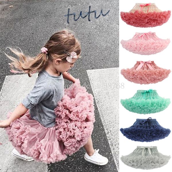 Little Girls Tutu Skirts Black Fluffy Tulle Princess Ball Gown Pettiskirt Ballet Dance Kids Party/birthday Skirt 1-15Years