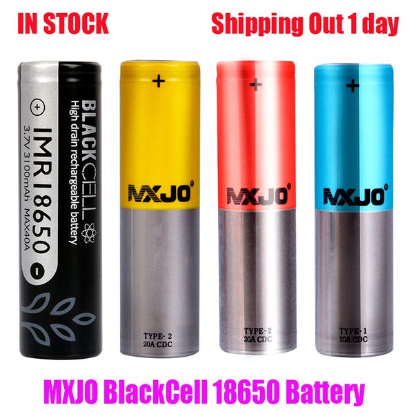Authentic MXJO 18650 Battery Blackcell IMR18650 Type 1 2 Yellow Blue Red 3000mAh 3100mAh 3500mAh Lithium Batteries Original In stock
