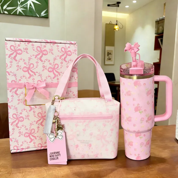 2026 40Oz Tumbler With Lid And Straw Lunch Bag Set All Day Julienne Mini Cooler Box Insulated Mug Gift Wicked Green US Warehouse Free Shippi