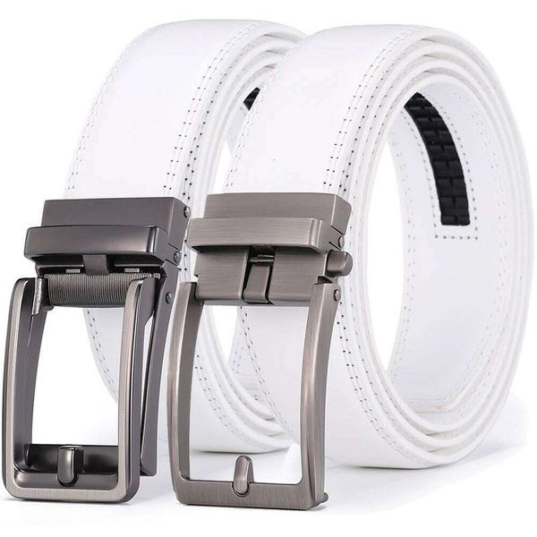 Luxury White Golf Belt For Men High Quality Leather 110-130 Plus Size Designer …