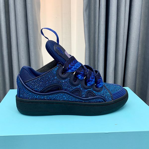 Designer's new spring low top trendy shoes for women and couples, rhinestone versatile height increasing thick soled sports board shoes for men