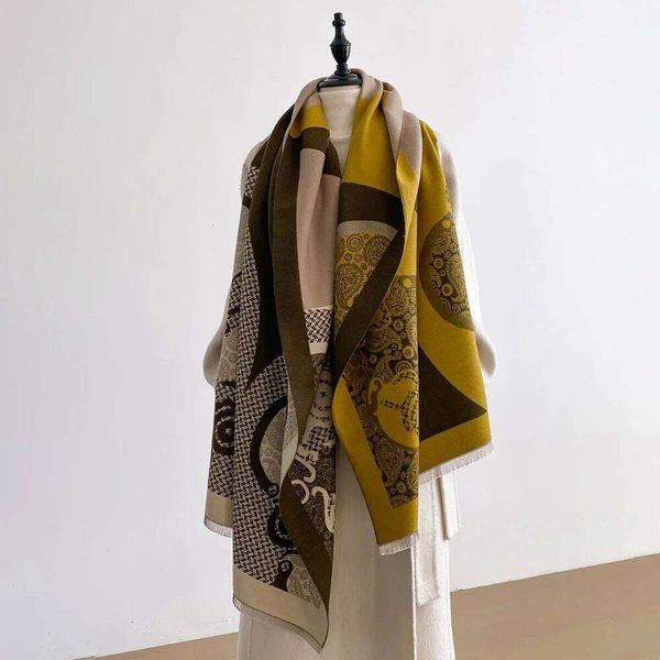 Fashion Winter Scarf Women Print Imitation Cashmere Warm Pashmina Foulard Luxury Scarves Wraps Thick Soft Bufanda Lady Shawl XJ260304