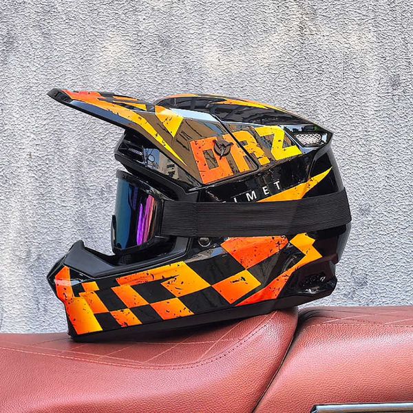 Red and Blue Downhill Helmet Off-Road Full Face Mountain Bike Riding Safety Helmet for Men and Women Road Bike Trail Helmet T260305