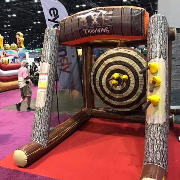 High Quality Small 5mWx3mLx3mH (16.5x10x10ft) Inflatable Axe Throwing shooting dart board Games with China Factory Price,10axes