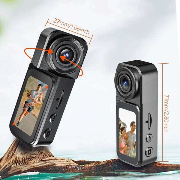 Vandlion A75 Thumb Size Body with 32GB Strong Magnet Hands-Free 2.7K POV Camera Touchable Screen Action Cam for Walking 26H0305