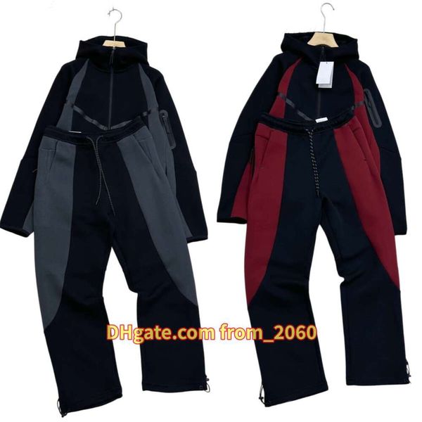 DHgate Tech Fleece Windrunner Tracksuit Men Designer Hoodie Jacket Reflective Stripe Sweatpants Set Asian Size Streetwear Sports Gym Wear sold by DHgate