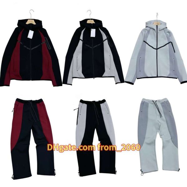DHgate Designer Tech Fleece Windrunner Hoodie Tracksuit Men Reflective Stripes Jacket Sweatpants Set Asian Size Streetwear Sportswear Gym Outfit sold by DHgate