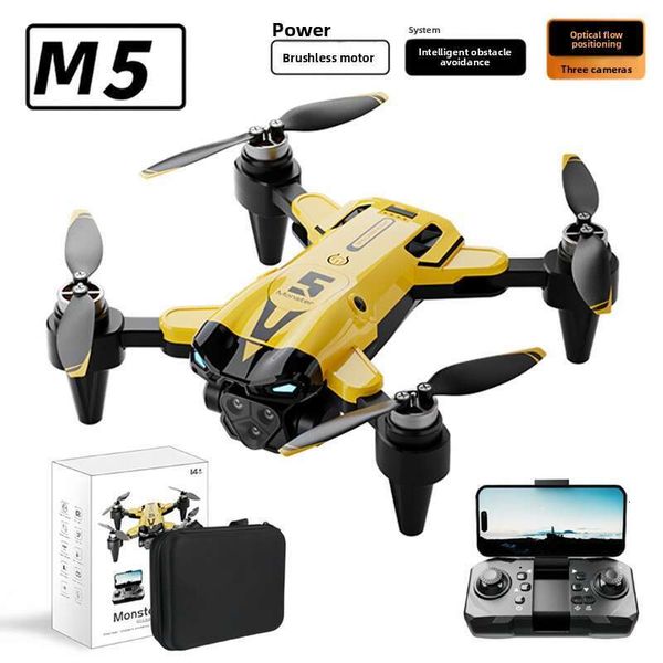 Cross-Border New Product M5 Drone Brushless Optical Flow HD Aerial Photography Remote Control Aircraft Foldable Obstacle Quadcopter Kuhangxin