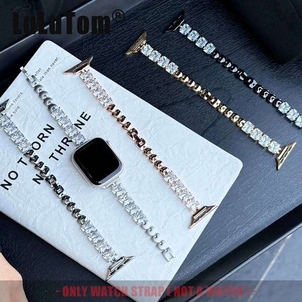 Square Diamond Strap For Watch Series 11 10 9 8 7 6 SE 5 UItra 3 iWatch 49/46/45/44/42/41/40/38mm Copper Bracelets Jewelry H260305