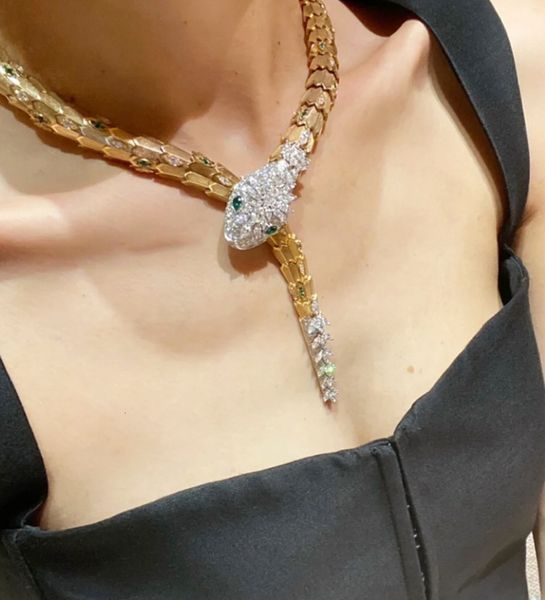 Necklaces Luxury Designer Jewellery Women Snake Classic Necklace Ruby Emerald Steel Gold Jewellery Women's Diamond Snake Necklace Daily Outfit