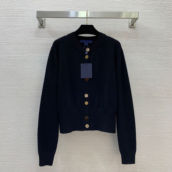 Luxury Cashmere Sweater Cardigans For Women Designer Golden Buttons Long Sleeved Knitted Cardigan Spring Autumn Elegant Casual Knit Jacket