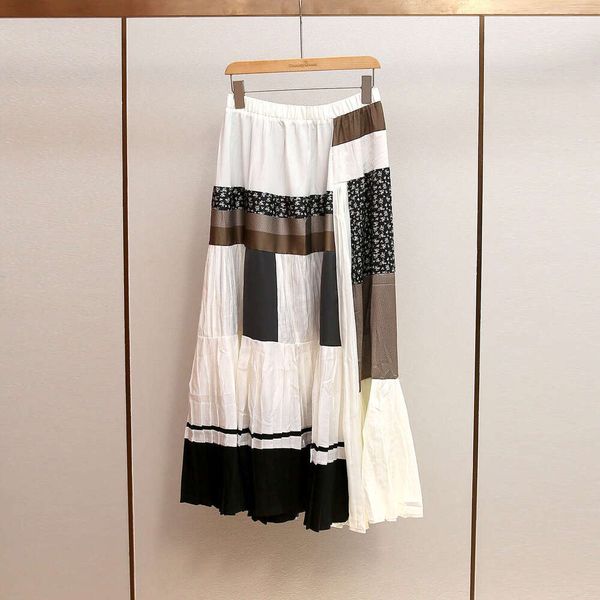 2026 designer a25 high-end women's clothing autumn and winter new style French casual retro color block A-line pleated women's dress