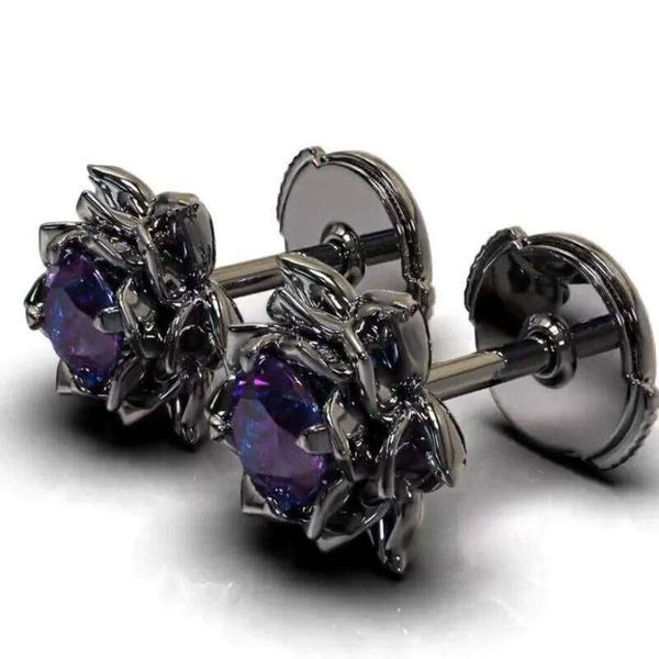 Hot Sale New Stud Alloy Inlaid Colorful Zircon Women's Earr…