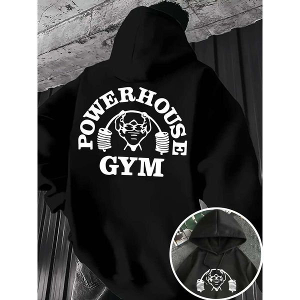 European American men's autumn fashion muscle training letter print comfortable and soft hooded sweatshirt outdoor sports to S26