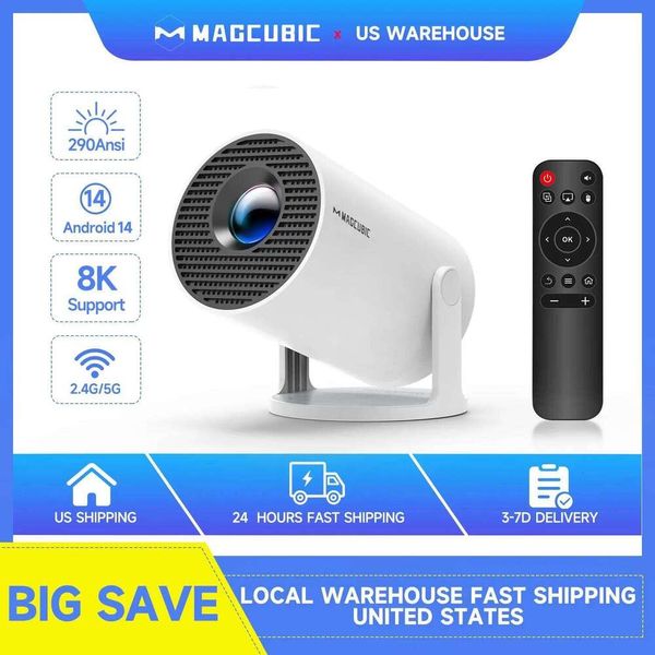 Magcubic HY300 Pro 8K 260ANSI Android 14 Portable Projector Dual WiFi6 BT5.4 Outdoor Cinema Home Theater Support 720P 26Y0310